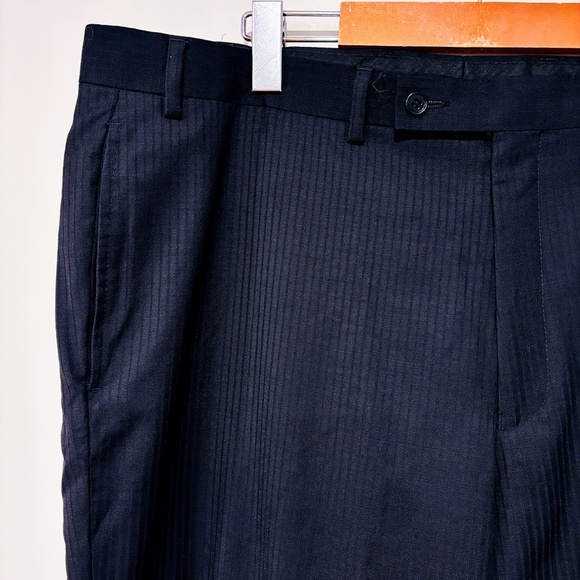 MICHAEL KORS Black Wool Striped Dress Pants | Tailored Classic | Size 42 * - Picture 5 of 7
